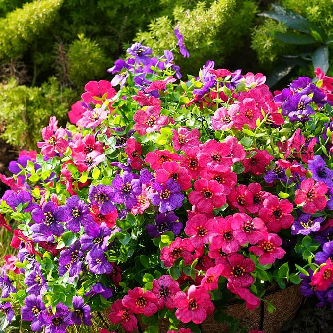Artificial Flowers for Outdoor, UV Resistant Fake Silk Flowers, Realistic Faux - Image 5