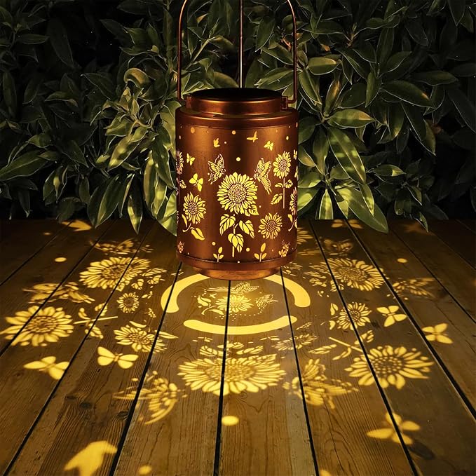 2 Pack Solar Outdoor Lanterns, Garden Decor LED Light Hanging Waterproof Solar - Image 3