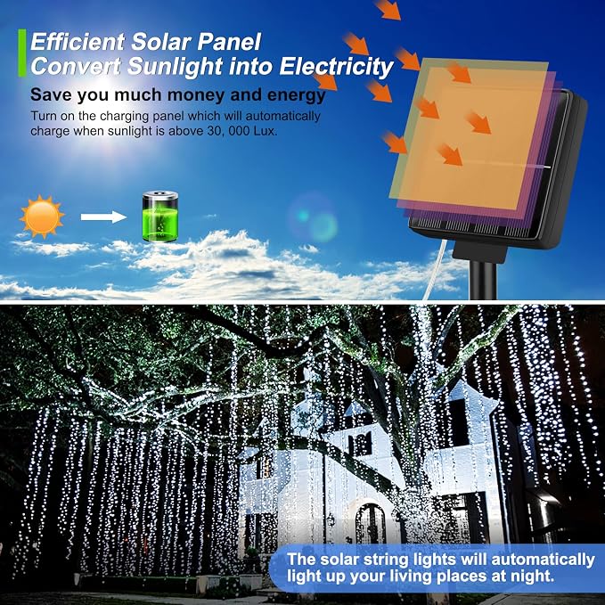 Brightever Solar String Lights Waterproof 288FT, Solar Twinkle Lights - Image 4