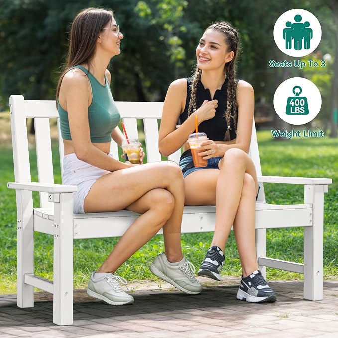 YITAHOME Garden Bench, All Weather Outdoor Bench - Image 8