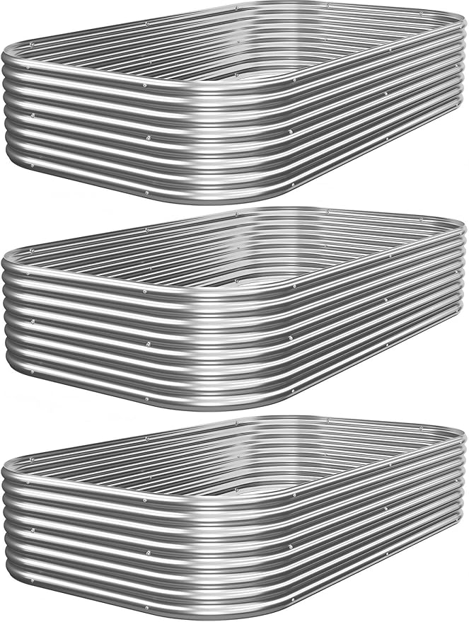 3 PCS Galvanized Raised Garden Bed Outdoor, Metal Garden Bed by Mostmahes