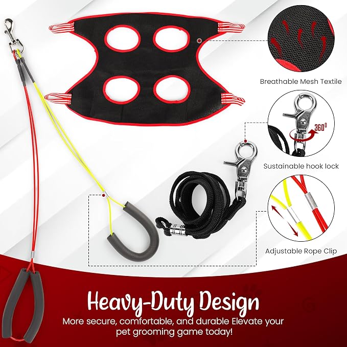 Dog Grooming Arm with Clamp & Pet Grooming Hammock | 4 Extra Bundles | Dog - Image 7