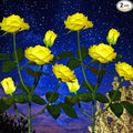 GONIMY Outdoor Realistic Solar Powered Rose Flower Lights Stake, 2 Pack 10 Rose by GONIMY