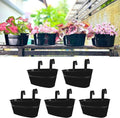 LaLaGreen Rail Planter Outdoor Plants Black Metal Iron Hanging Flower Pots Deck by L%C3%A1L%C3%A1Green