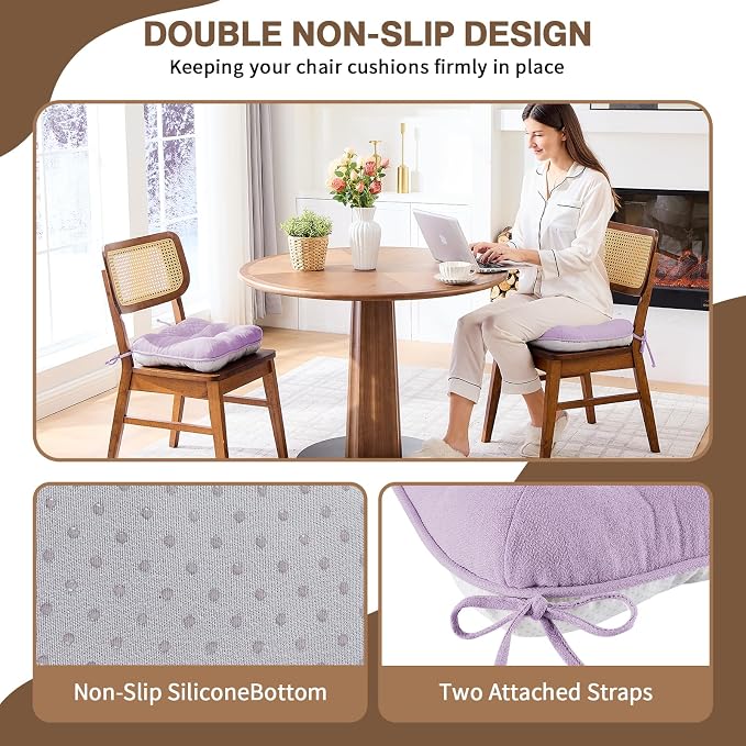 BETU Chair Cushions for Dining Chairs Set of 6, 3.5" Thick Kitchen Table Chair - Image 2
