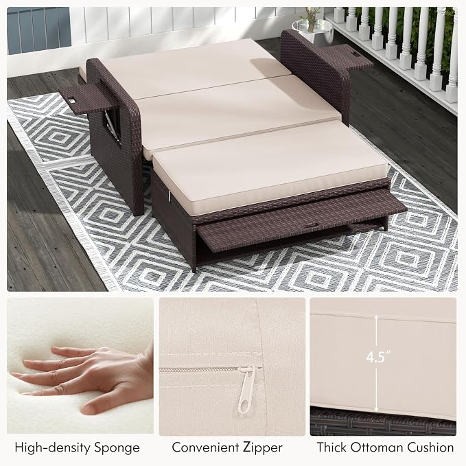 RELAX4LIFE Wicker Patio Outdoor Daybed - Image 6