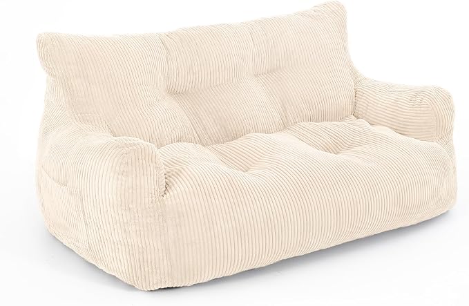 Pamapic 59" Bean Bag Chair, 2 Seat Loveseat Sofa, Ultra Soft Dutch Velvet - Image 9