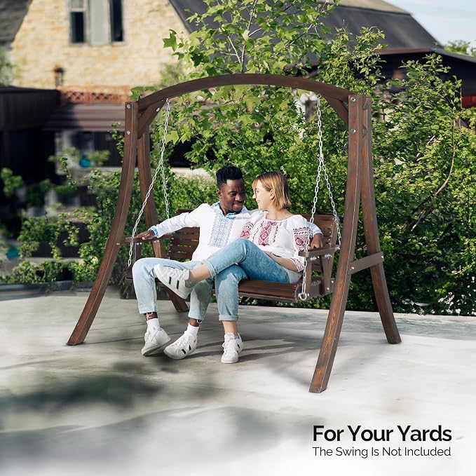 VINGLI 5FT Wooden Swing Frame, 1000LBS Heavy Duty A-Frame Porch Swing Stand - Image 7