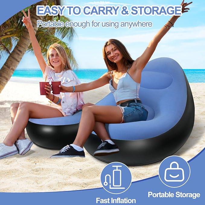 Inflatable Chair with Ottoman, Inflatable Couch - Image 6