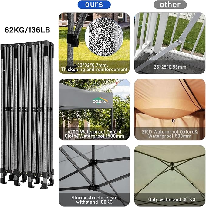COBIZI 10x30 Pop up Canopy, Heavy Duty Outdoor Party Tents - Image 4