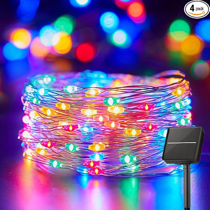 Minetom Solar String Lights for Outside, 33Ft 100 LED Outdoor Solar Fairy Lights by Minetom
