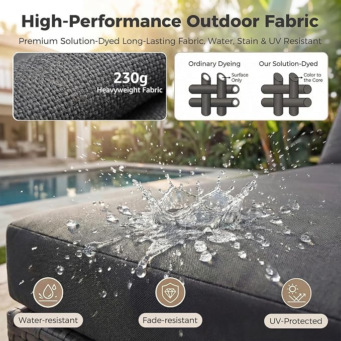 NICESOUL 9 Piece Modern Oversized Outdoor Patio Furniture Set - Image 9