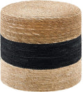 Wimarsbon 18'' Ottoman Pouf, Natural Braided Poof, Rustic Handweave Lounge by Wimarsbon