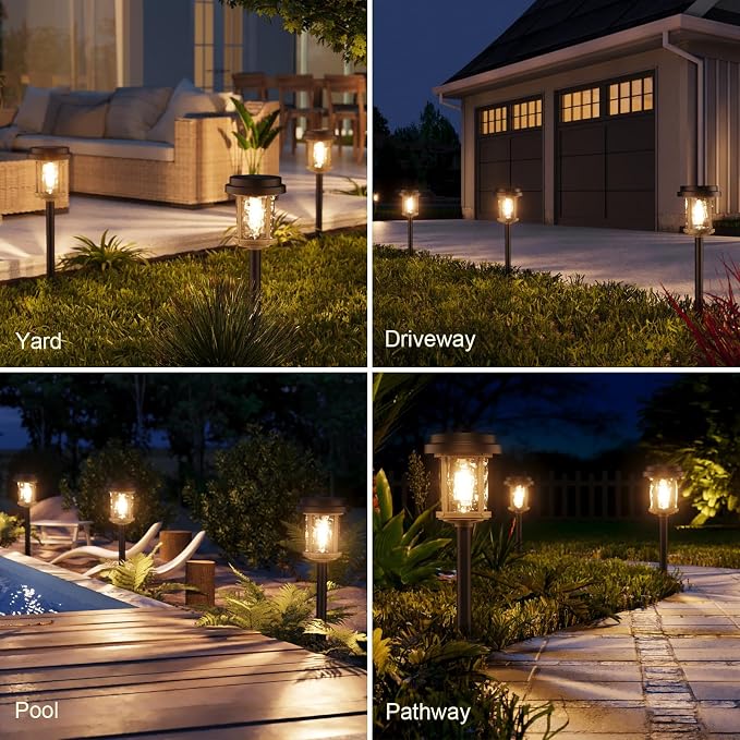 XMCOSY+ Solar Pathway Lights, Dual-Tone Solar Lights Outdoor Waterproof IP65 - Image 8