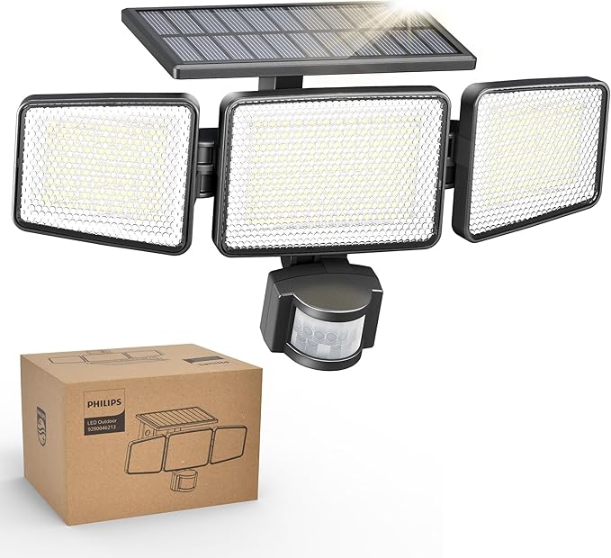 Philips Solar Security Light Outdoor Light 302 LEDs 1200lm，Solar-Powered by PhilipsLightingLED