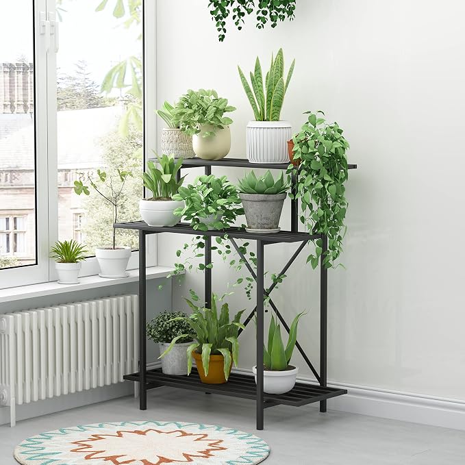 Zhongma 3 Tier Sturdy Plant Stand Space-Saving Heavy Duty Plant Holder - Image 2