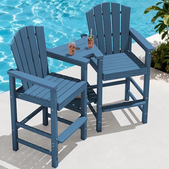 KINGYES Tall Adirondack Chair Set of 2, All-Weather HDPE Outdoor Adirondack - Image 10