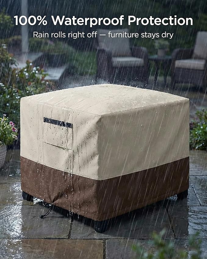 Waterproof Patio Ottoman Cover, Square Outdoor Side Table Furniture Cover - Image 4