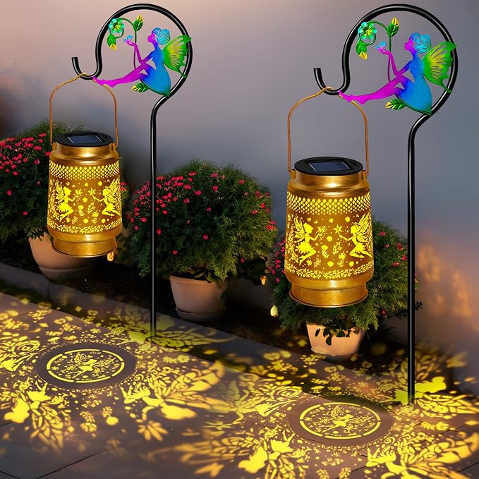 2 Packs Fairy Solar Lanterns Outdoor Waterproof by EDOF