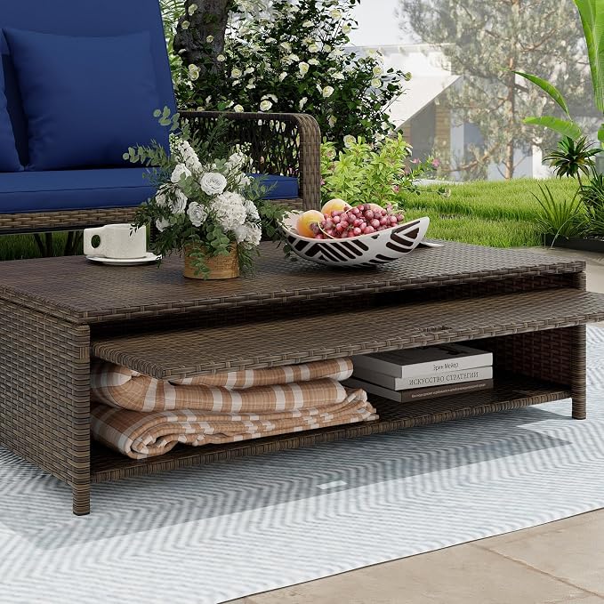 Moccha Outdoor Daybed, Rattan Loveseat Sofa - Image 3