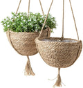 Natural Seagrass Hanging Planter Basket Set, Indoor Plant Pots, Boho Decor by LaJol%C3%ADeMuse