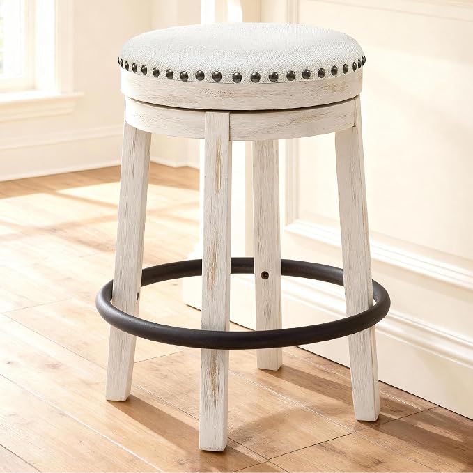 Signature Design by Ashley Valebeck Casual Upholstered Swivel Stool, Round - Image 2