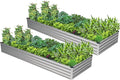 2PCS 10x3x1ft Galvanized Raised Garden Bed Kit, Galvanized Planter Raised by Easllre