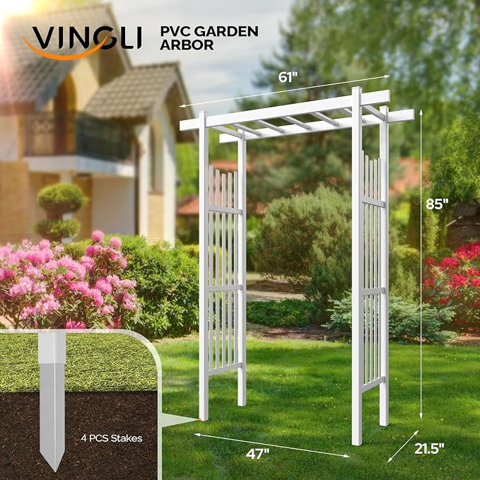 VINGLI Garden Arbor, PVC Wedding Arch - Image 3