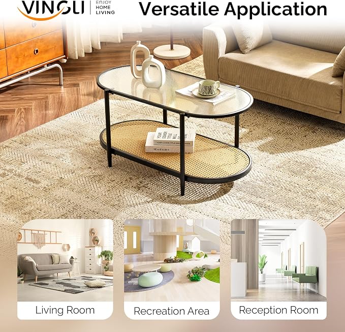 VINGLI 38" Oval Coffee Table - Image 7