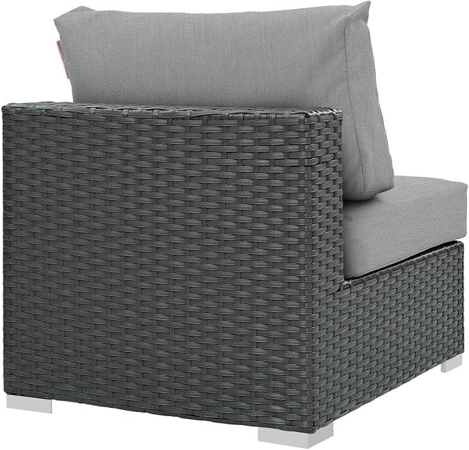 Modway EEI-1854-CHC-GRY Sojourn Wicker Rattan Outdoor Patio Sunbrella Fabric - Image 4