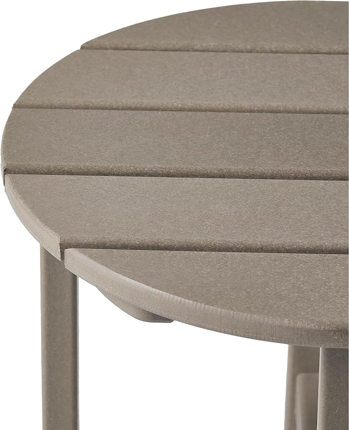 WestinTrends Dylan Adirondack Round Outdoor Side Table, Weathered Wood - Image 9