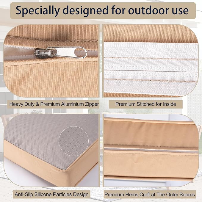 Outdoor Cushion Covers for Patio Furniture, Patio Cushion Covers Replacement - Image 4