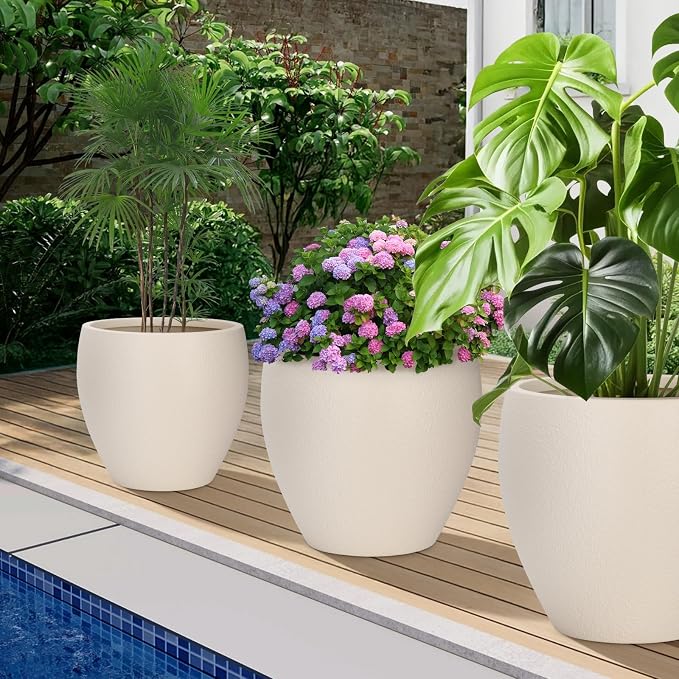 Plant Pots 17.5/14.8/12.2 inch Set of 3, Flower Pots - Image 6