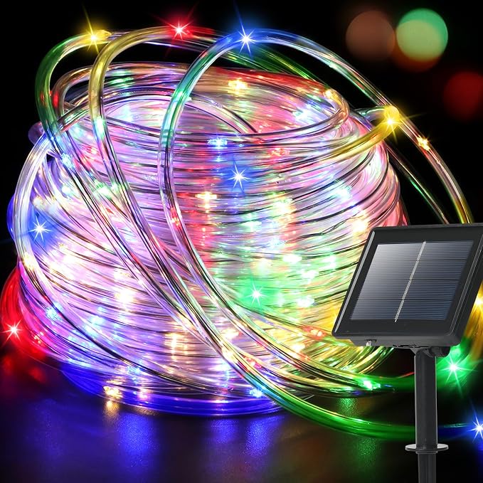 200 LED Solar Rope Lights Outdoor, 66FT Solar String Lights Indoor Waterproof by LHYLDS