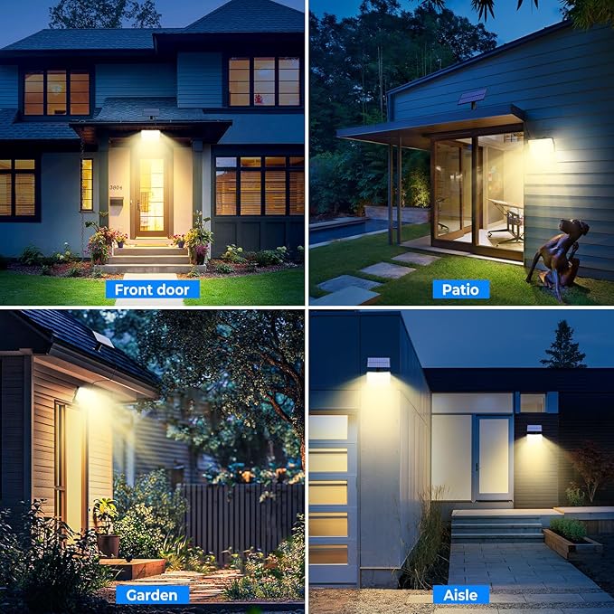 Peasur 2 Pack Solar Motion Lights Outdoor, 318 LED Solar Security Light - Image 2