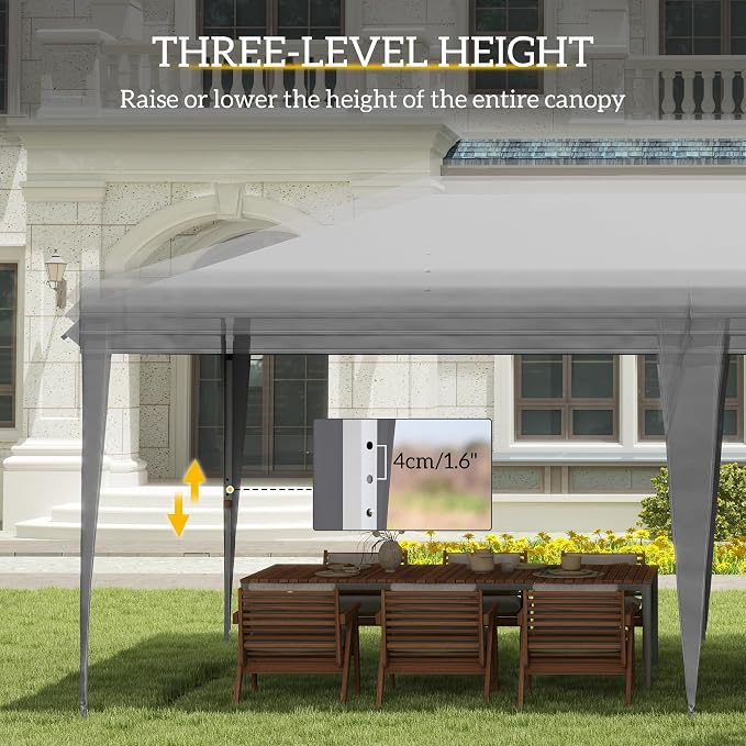 Outsunny 10' x 20' Pop Up Canopy Tent, Upgraded Heavy Duty Tents - Image 4