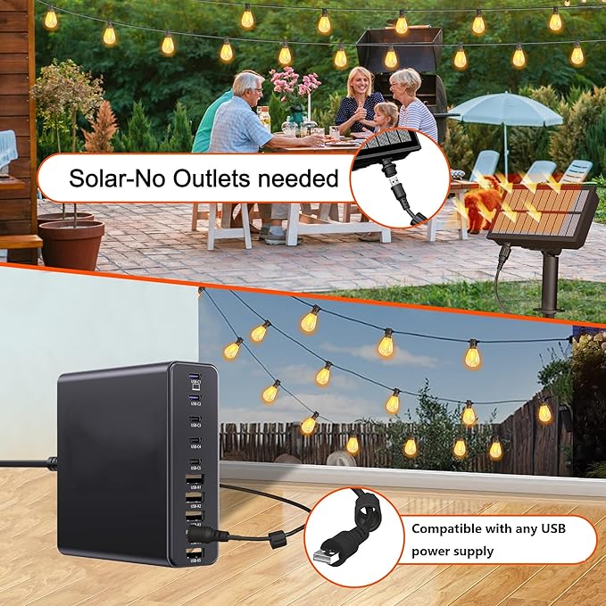60FT Solar String Lights Outdoor Waterproof - Image 5