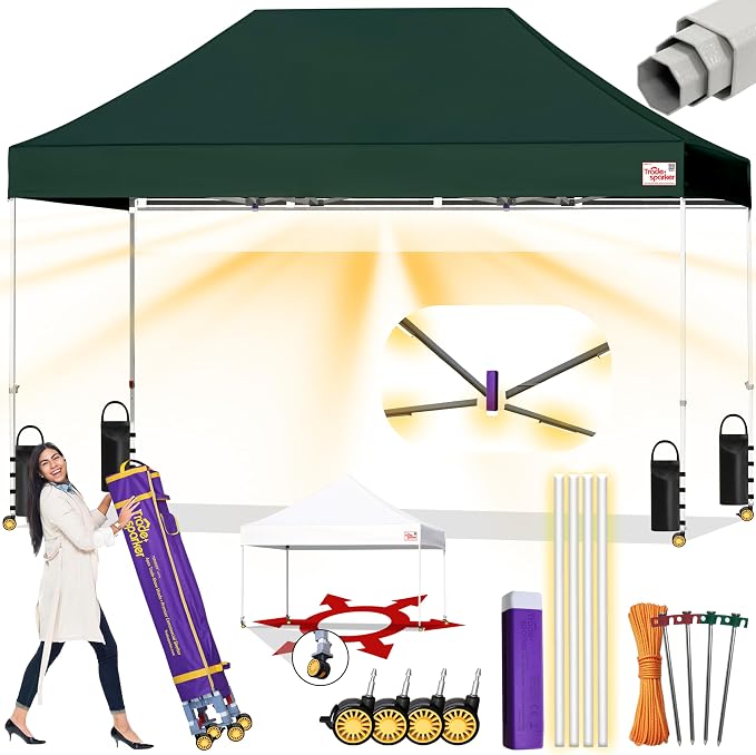Tradesparker 10x15 Pop Up Canopy Tent, Commercial Movable Canopy by CommercialPopupCanopyRevolutionaryLightcurtainiSystem