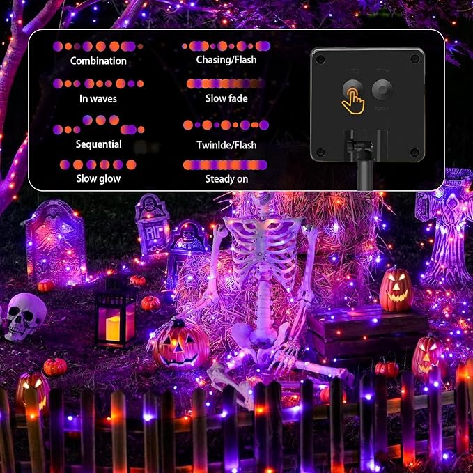 2-Pack Solar String Lights, 78Ft Extra-Long 200 LED Waterproof Solar Halloween - Image 5