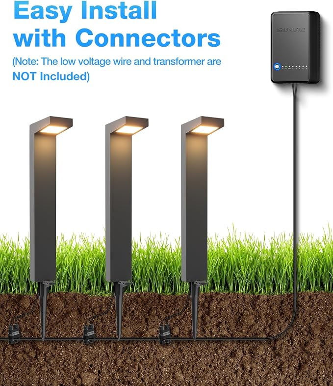 SUNVIE Low Voltage Pathway Lights Wired 3000K 5W LED Outdoor Landscape Lighting - Image 7