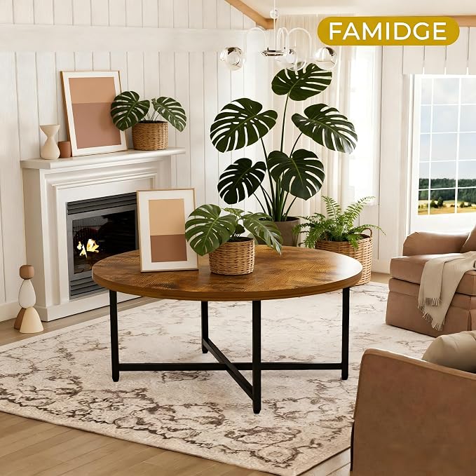 Coffee Table, 31.5" Large Round Coffee Table - Image 4