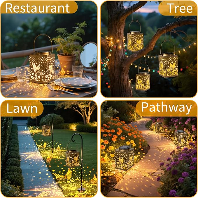 2 Pack Bronze Solar Lights Outdoor Waterproof Decorative - Image 6