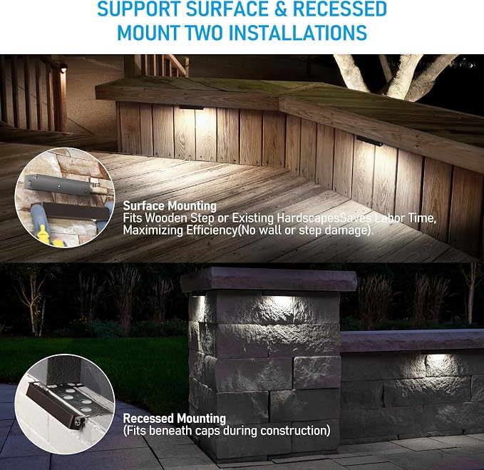 LEONLITE 7 Inch LED Hardscape Lighting, Update Retaining Wall Lights, LED - Image 3