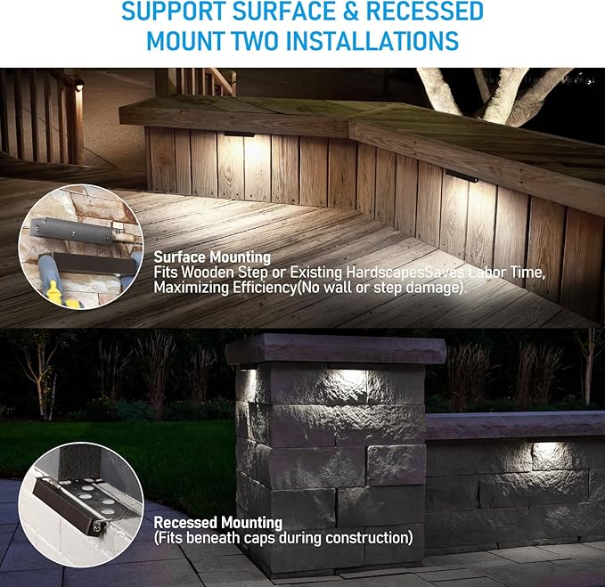 LEONLITE 8-Pack 7 Inch LED Hardscape Lighting, Update Retaining Wall Lights - Image 3
