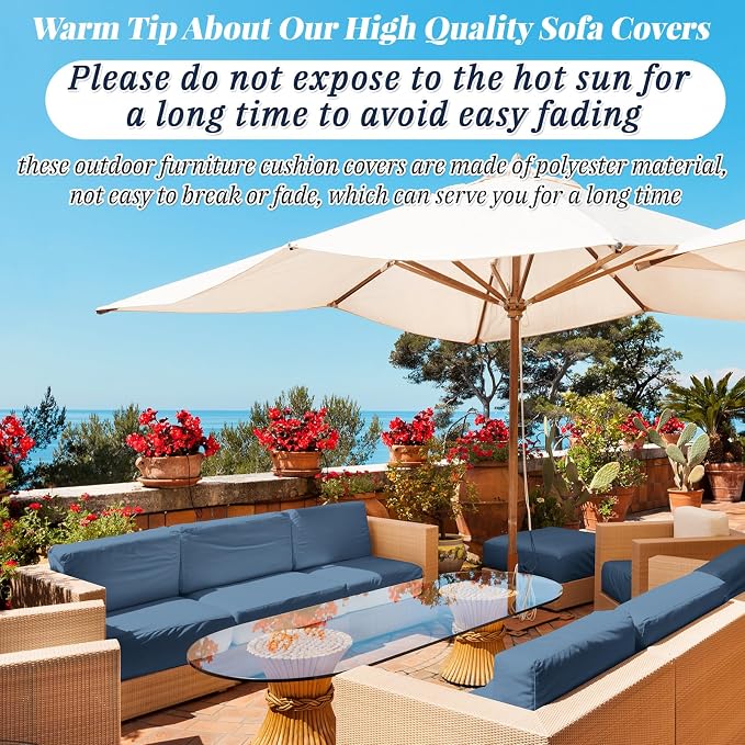 Patelai 11 Pcs Waterproof Patio Cushion Covers - Image 6
