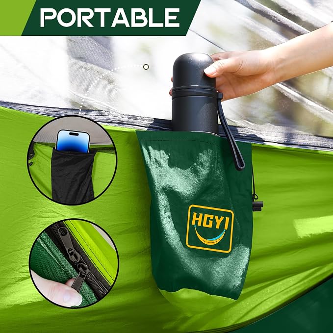 Camping Hammock Mosquito Net, Double & Single Portable Hammocks Hammocks - Image 6