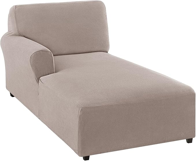 FantasDecor Left Chaise Lounge Cover Stretch Chair Lattice Slipcover by FantasDecor