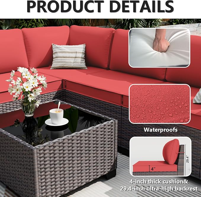 ALAULM 7 Pieces Patio Furniture Set - Image 4