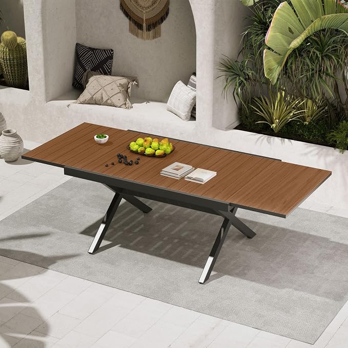Grand patio Expandable Patio Dining Table, Extra Large 94.5" L x 37" W Outdoor by GrandPatio