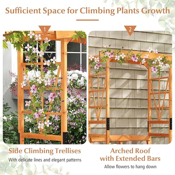 Giantex Garden Arbor with Bench - Image 4